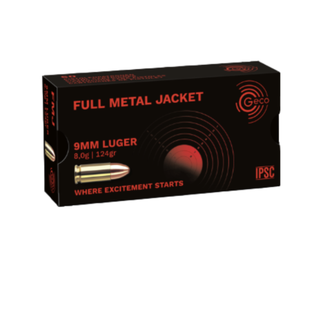 50 Munitions Geco - 9x19  – 124 gr FMJ