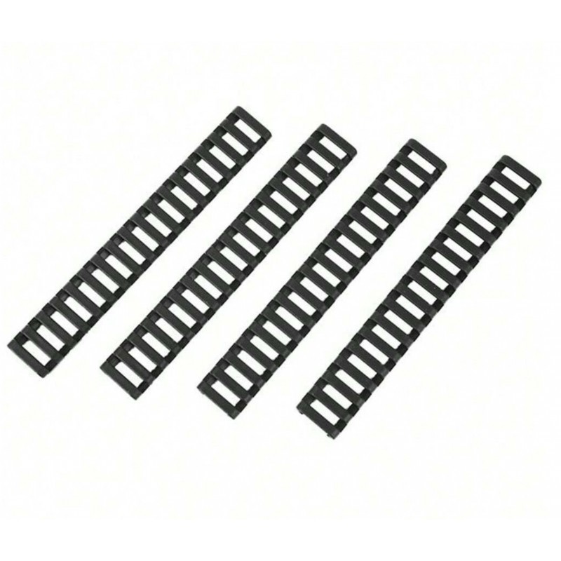 Lot de 4 Caches Rail Picatinny Noir