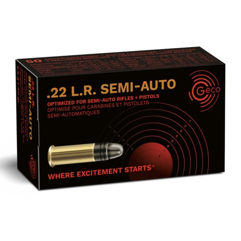 50 Munitions Geco Semi-Auto - 22.lr – 40 gr