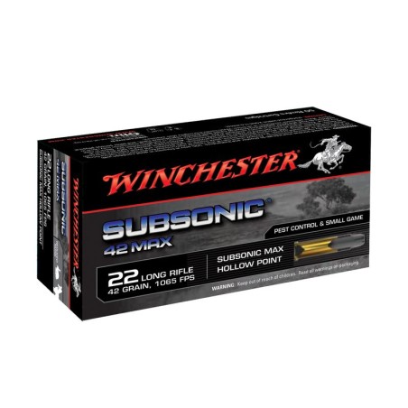50 Munitions Winchester Subsonic - 22.lr – 42 gr