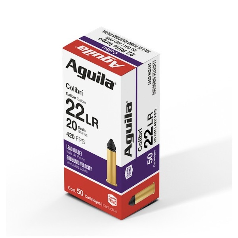 50 Munitions Aguila Colibri - 22.lr – 20 gr