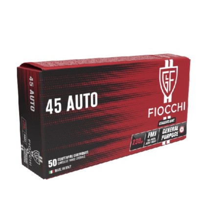 50 Munitions Fiocchi .45 Acp – 230 gr FMJ