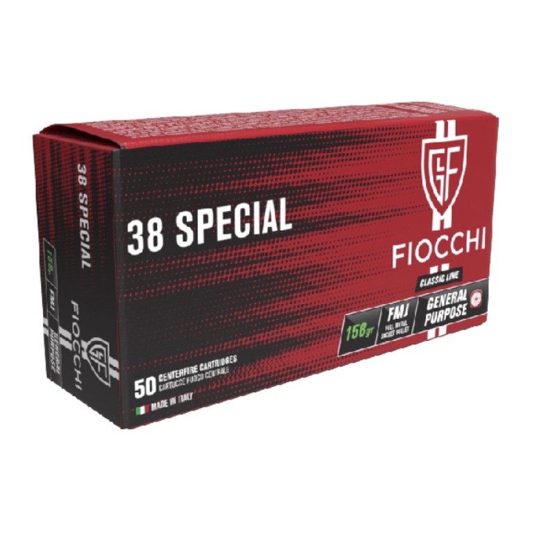 50 Munitions Fiocchi .38 Spécial – 158 gr FMJ