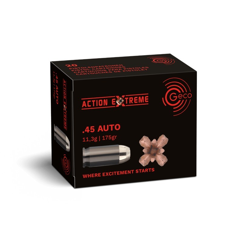 20 Munitions Geco Action Extreme .45 Acp – 175 gr