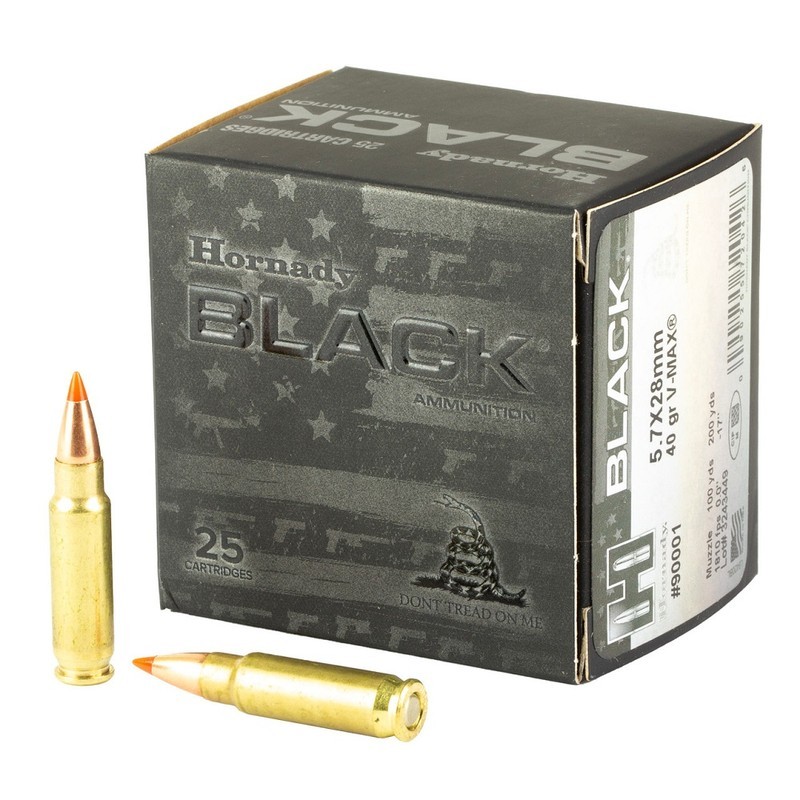 25 Munitions Hornady  5.7x28  V-Max - 40 gr