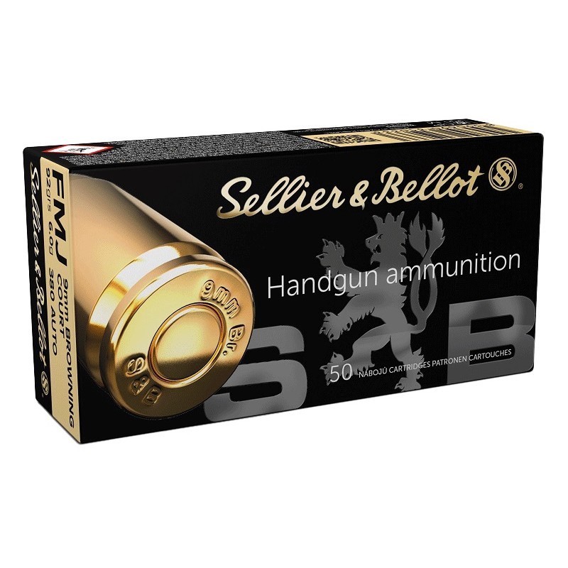 50 Munitions Sellier & Bellot - .380 Auto  - 92 gr FMJ