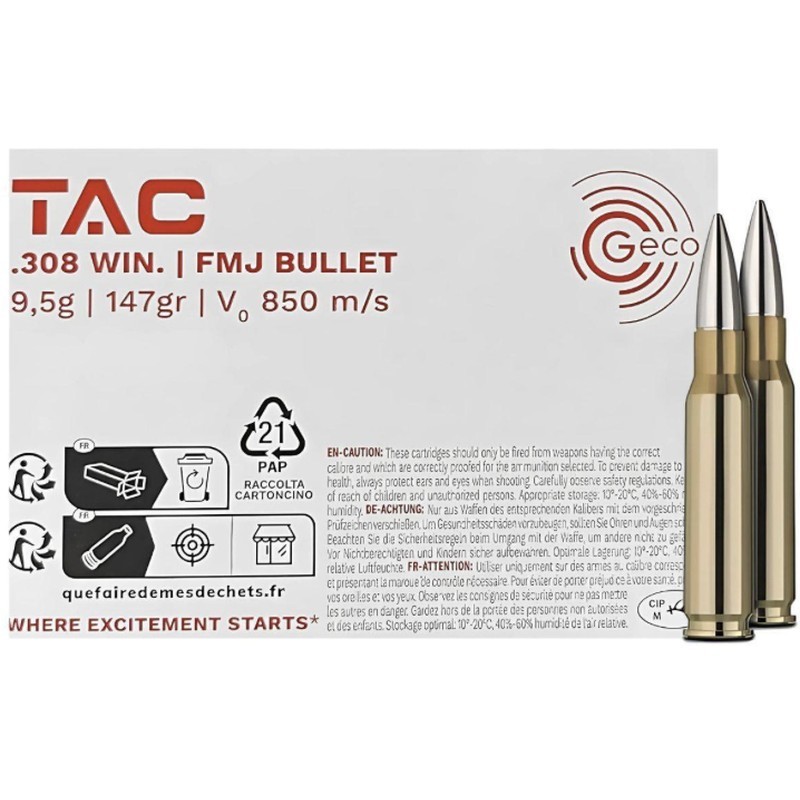 20 Munitions Geco Tac  .308 Win | FMJ 147 gr