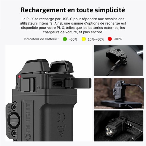 Lampe Olight PL X - 1200 Lumens à Double Faisceau