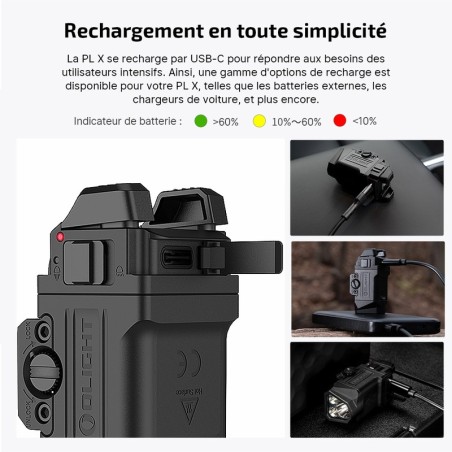 Lampe Olight PL X - 1200 Lumens à Double Faisceau