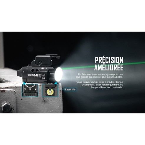 Olight Baldr Mini - Lampe avec Laser Vert Intégré