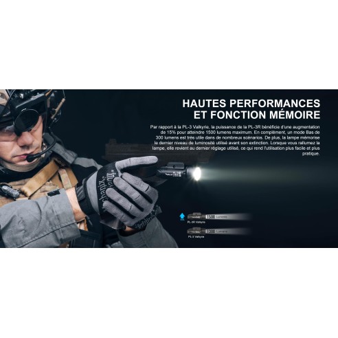 Lampe Olight PL-3R Valkyrie - 1500 Lumens