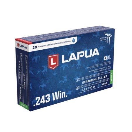 20 Munitions Lapua  .243 Win | Naturalis 90 gr