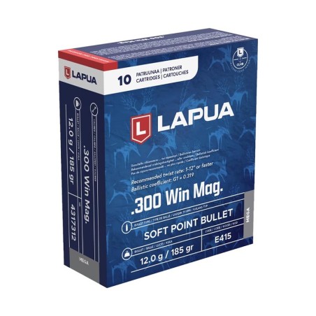 10 Munitions Lapua  300 Win Mag | Mega 185 gr