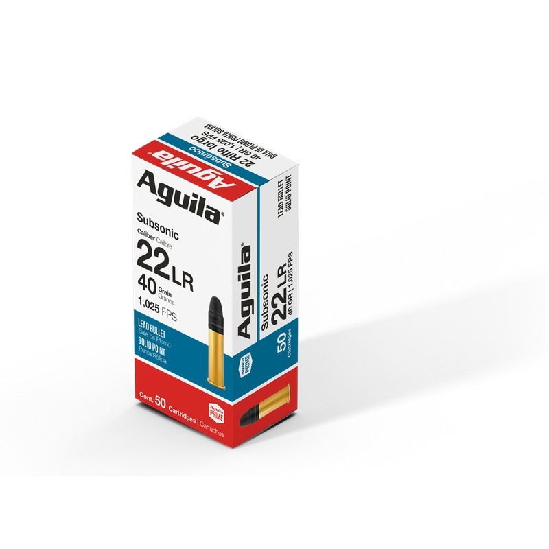 50 Munitions Aguila Subsonic - 22.lr | 40 gr