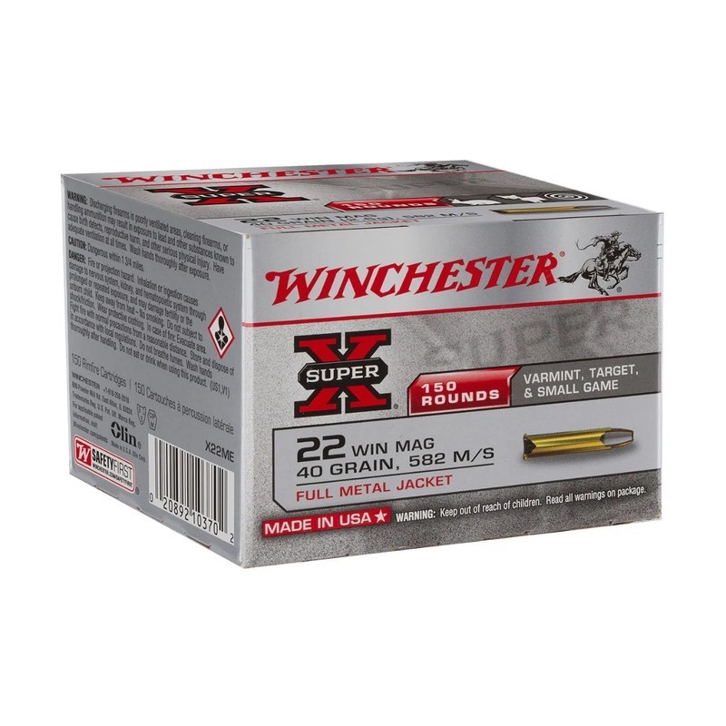 150 Munitions Winchester  .22 WMR | 40 gr FMJ