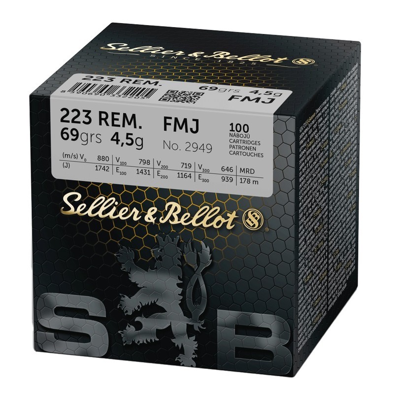 100 Munitions Sellier & Bellot - .223 Rem - 69 gr FMJ