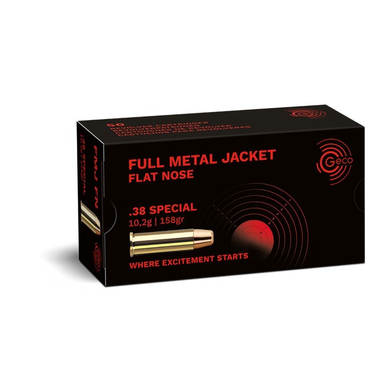 50 Munitions Geco .38 Spécial | FMJ FN 158 gr