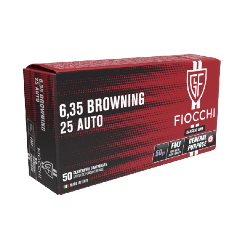 50 Munitions Fiocchi 6,35 Browning | FMJ 50 gr
