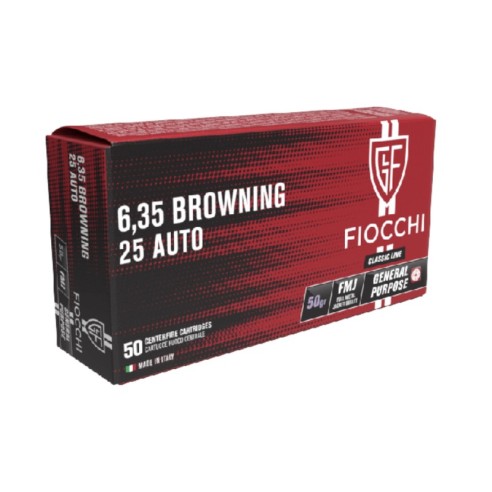 50 Munitions Fiocchi 6,35 Browning | FMJ 50 gr
