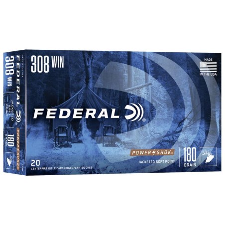 20 Munitions Federal Power Shok  308 Win  | 180 gr