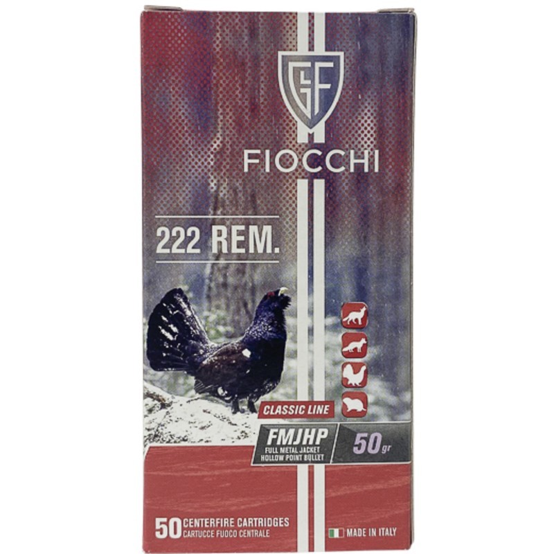 50 Munitions Fiocchi .222 Rem. | FMJ HP 50 gr