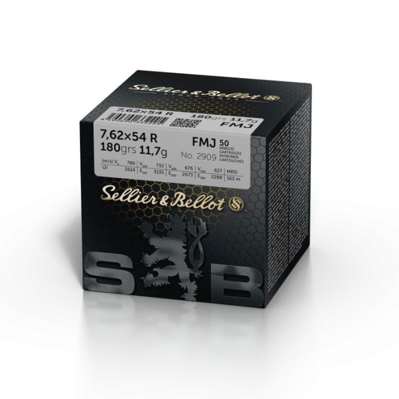 50 Munitions Sellier & Bellot 7,62x54 R | FMJ 180 gr