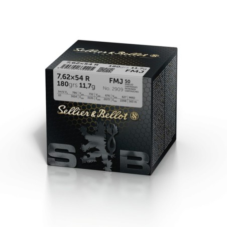 50 Munitions Sellier & Bellot 7,62x54 R | FMJ 180 gr