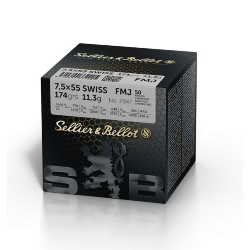 50 Munitions Sellier & Bellot 7,5x55 Swiss |...
