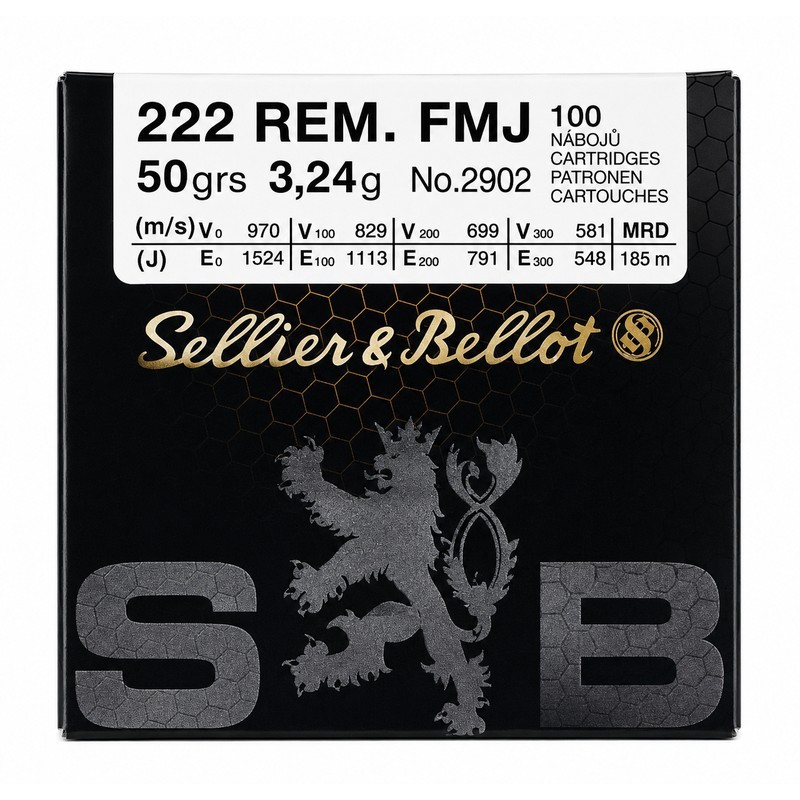 100 Munitions Sellier & Bellot .222 Rem. | FMJ 50 gr