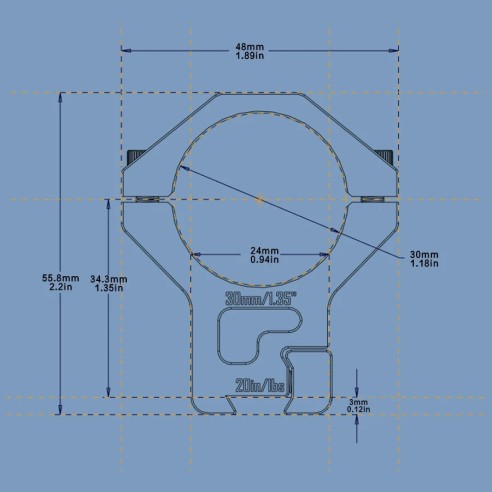 Collier DiscoveryOpt 6063 - 30 mm - Haut 1,35"...