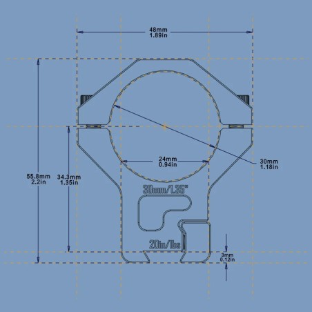 Collier DiscoveryOpt 6063 - 30 mm - Haut 1,35" - 11 mm