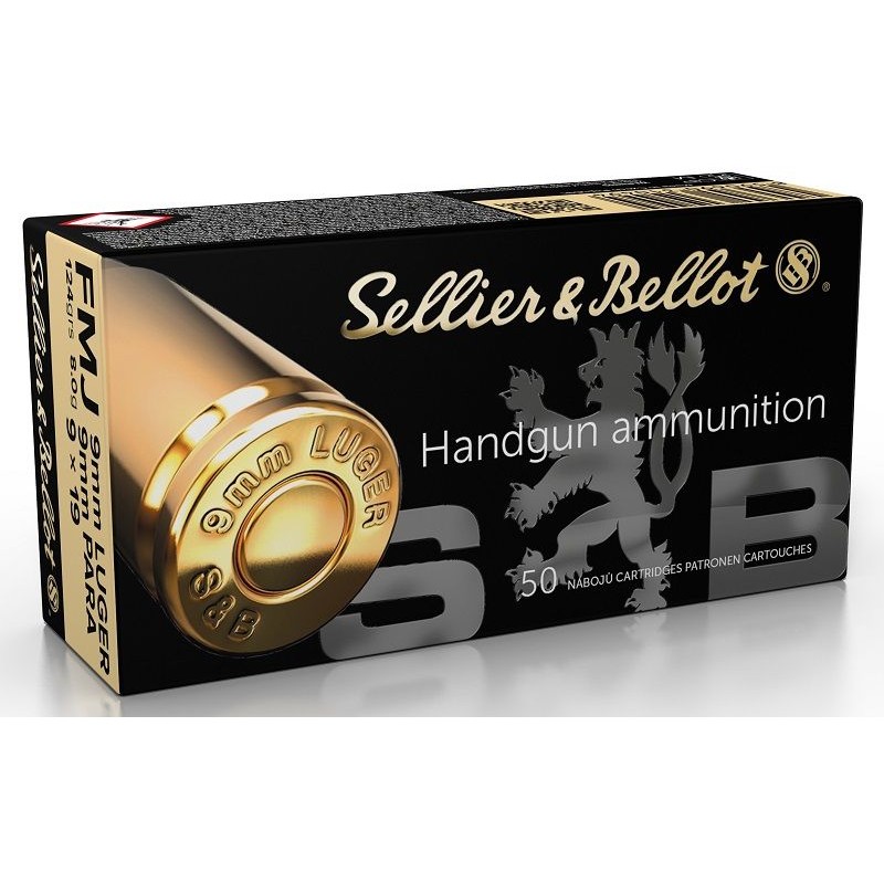 50 Munitions Sellier & Bellot - 9x19  – 124 gr FMJ